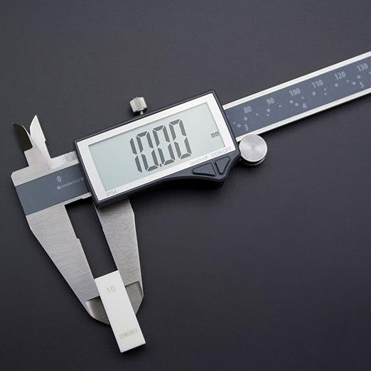 Clockwise Tools IP54 Grade Digital Caliper, DCLR-0805 0-8" /200mm, Inch/Metric/Fractions Conversion, Stainless Steel, Large LCD Screen