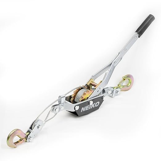 NEIKO 02252A Come Along Winch, 2-Ton (4000 Lbs) Pulling Capacity, 7.2 Ft, 2 Hook, Heavy Duty Power Cable Come Along Tool with Dual Gears, Hand Winch Cable, Automotive Hoist Winch Puller, Recovery Gear