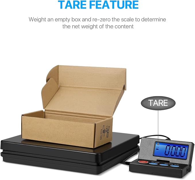 Flexzion USPS Shipping Scale for Package, Heavy-Duty Digital Shipping Postal Scale with Wall-Mounted LCD 110Lbs/50KG Max Capacity - Precision Weighing Box Scale with Tare & Hold Features