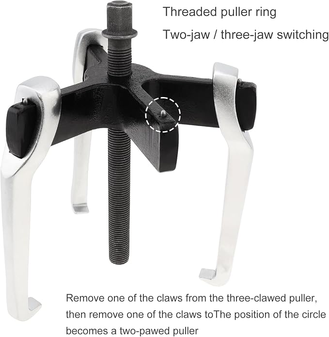ChgImposs 2 Jaw 3 Jaw Gear Puller, Adjustable Bearing Puller, Reversible Removal Tool for Internal External Pulling, Puller Tool for Removal of Pulleys Flywheels Bearings Gears (6 Inch)