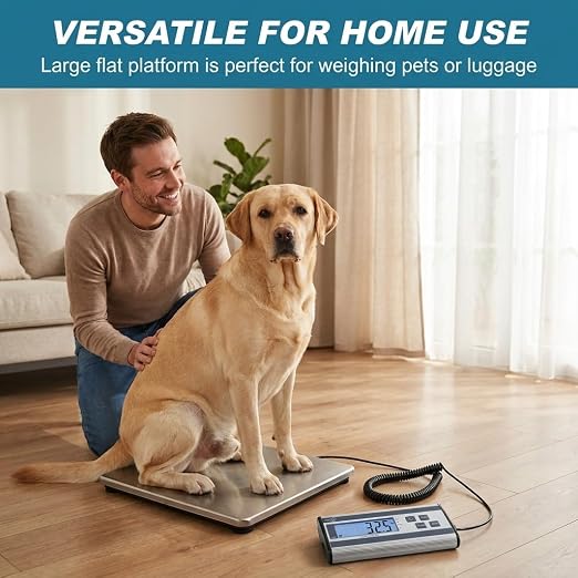 Smart Weigh Digital Postal Shipping Scale, Heavy Duty, 440 lb Capacity, 6 oz Readability, Hold & Tare Function, Stainless Steel Platform
