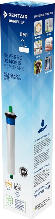 Pentair OMNIFilter OM1 Reverse Osmosis Membrane, Replacement Membrane for Use with OMNIFilter RO2050 Premium Reverse Osmosis Water Filter System, 15 GPD Flow Rate