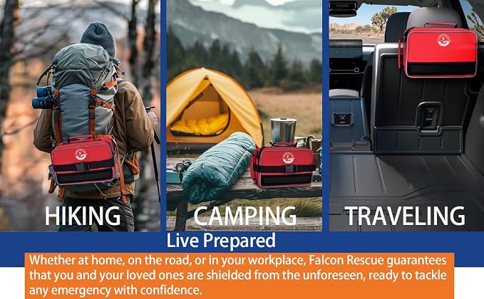 Waterproof First Aid Kit 418Pcs for Car Home Outdoor Emergency Survival | Color-Coded Organized Pockets, Dual-Handle Design; Waterproof Material for Car Home Hiking Backpacking and Daily Emergencies
