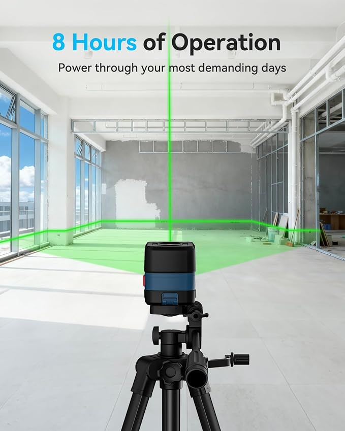 Laser Level with tripod, RockSeed Cross Line Laser with Self-Leveling, Vertical and Horizontal Line, Rotatable 360 Degree, Carrying Pouch, Battery Included (LV1GT2)