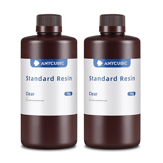 ANYCUBIC 3D Printer Resin, 405nm SLA UV-Curing Resin with High Precision and Quick Curing & Excellent Fluidity for LCD 3D Printing (Clear+Clear, 2kg)