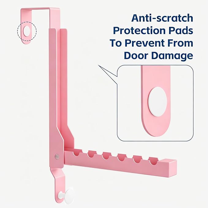 2 Pack Over The Door Drying Rack for Laundry, Over The Door Hanger Foldable, Heavy Duty Over The Door Hooks Hanger,Over Door Hook for Hanging Clothes,Rust-Resistant Over The Door Clothes Hanger