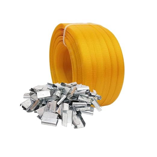 Pallet Strapping Kit, Heavy Duty Plastic Strapping Kit, Banding Strapping Kit, Tensioning Tool Sealer, Manual Banding Sealer Tools Set, 1/2"x 4000" Length Poly Strapping, 100 Metal Seals