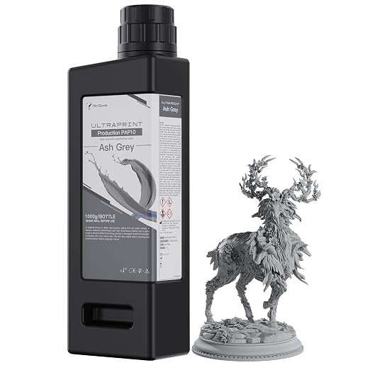 PAP10 3D Printer Resin, UltraPrint Production Precision with Smallest Detail and Higher Sharpness, Compatible with Reflex RS & RS Turbo & Reflex & Reflex Turbo & Reflex 2/Pro (Asy Grey, 1KG)