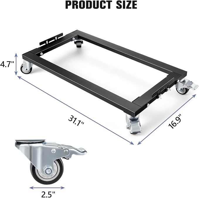 KEDSUM Industrial Mover Dolly 2200LBS × 2Pack, Sturdy Steel Frame Heavy Duty Appliance Dolly, 31 in. x 17 in for Building Material Handling & Moving Heavy Furniture with Ease