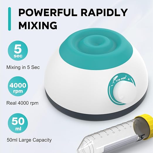 LAB FISH Variable-Speed Vortex Model Paint Shaker(Powerful Model) Lab Vortex Mixer for Miniature Bottles,Lash Glue,Nail Polish,Pigment,Eyelash