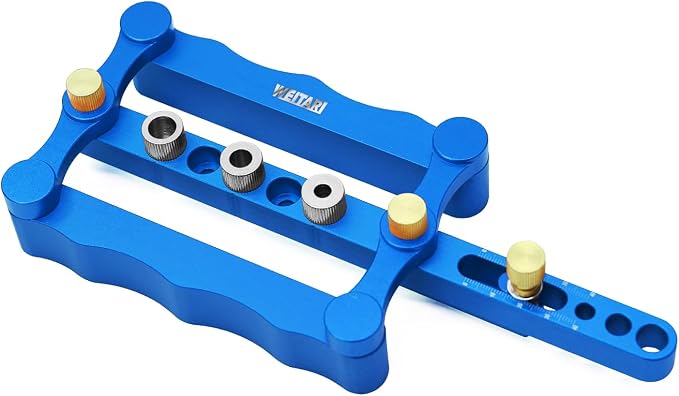 Self Centering Doweling Jig Punch Locator Dowel Jig Kit 1/4 3/8 5/16inch Drill Guide Sleeve Tool Blue