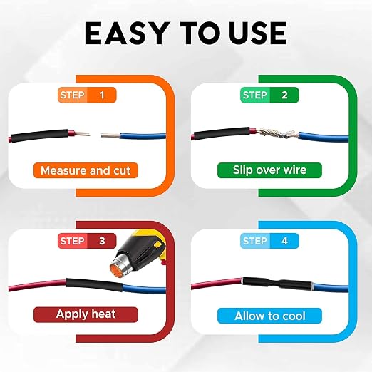Heat Shrink Tubing 3/8" (9.5mm), 3:1 Ratio Shrink Tube Industrial and Marine Grade, Dual Wall Adhesive Lined Wire Shrink Wrap Tubing, 90 Feet Roll