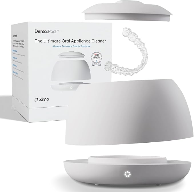 Zima Dental Pod PRO: New Ultrasonic Retainer Cleaner Machine. Market-Leading, Best Aligner Cleaner, Nightguard Cleaner, Mouthguard Cleaner, Denture Cleaner, Ultrasonic Cleaner for Oral Dental Care