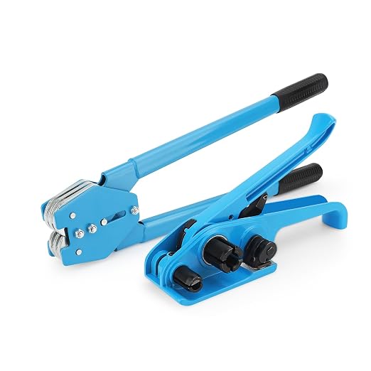 Banding Strapping Kit,6 Hooks 2 Rows Teeth,Strapping Tool Set with Tensioner and Sealer for 1/2 to 3/4 Inch Strapping Upgraded Banding Strap Kit with Tensioner Tool