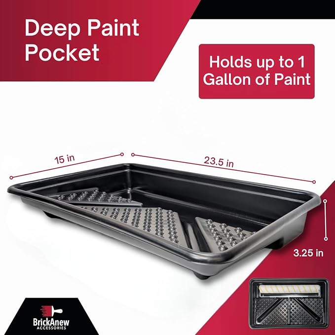 18" Paint Kit - Includes 18 Inch Paint Roller Tray, 12"-18" Adjustable Roller Frame, (4) 18" Roller Covers - for Ceiling, Wall, Floor, Deck Painting | Interior & Exterior Painting Supplies