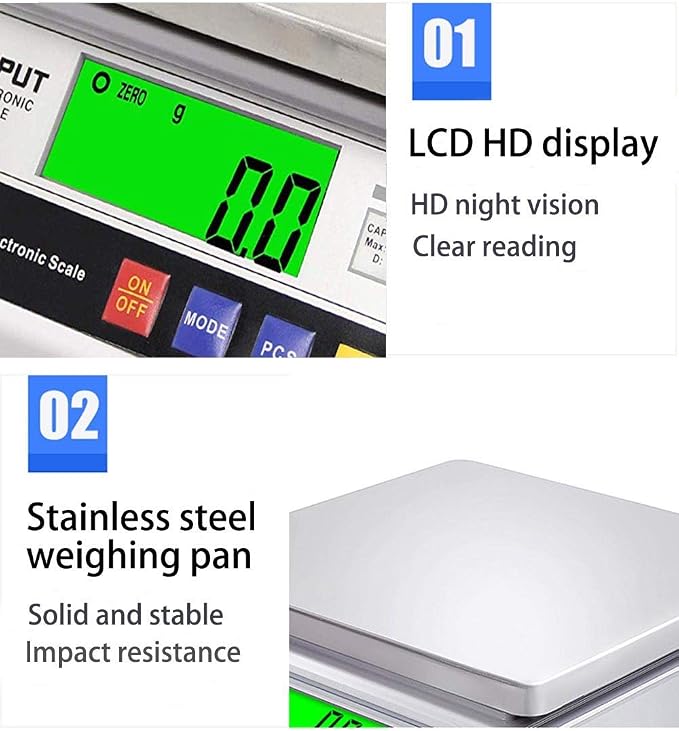 RESHY High Precision 10kg x 0.1g Lab Scale Digital Kitchen Scale Large Food Gram Scale Industrial Counting Scale Jewery Scientific Scale,for Laboratory,Cooking, Baking, Weight Loss,CE Certified