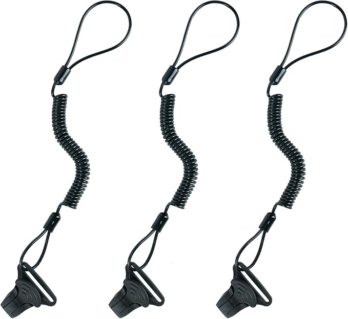 MELOTOUGH Electrician Tool Pouch,Small Tool Belt Pouch,Coiled Lanyard,Hard Hat Lanyard with Clamp End