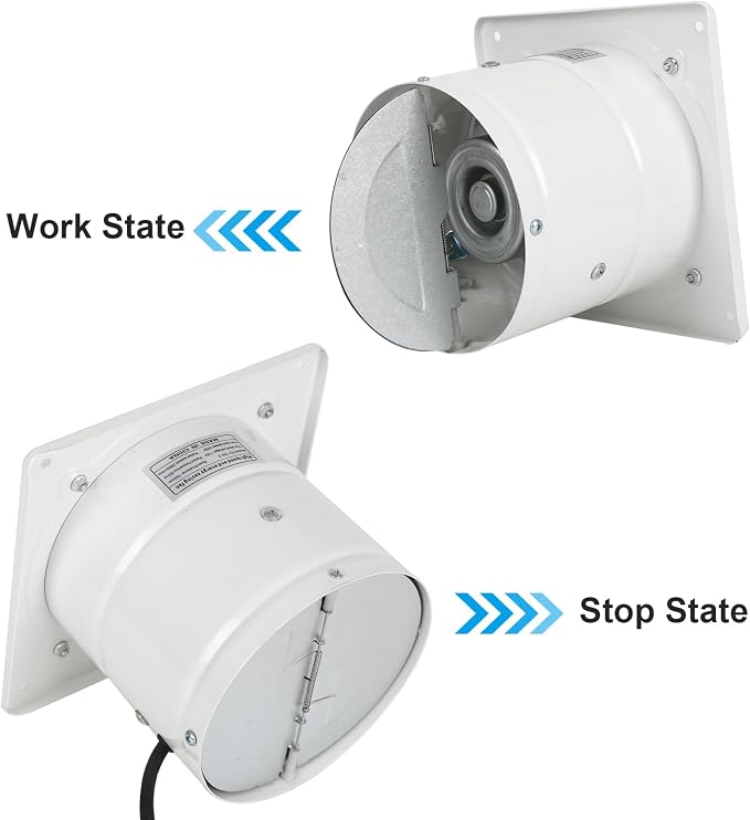 12 Inch Exhaust Fan with Plug, 1558CFM Through-the-Wall Ventilation Fan with Light Weight Pure Copper Motor, for Laundry Room, Toilets, Garage, and Shopping Mall, 110V (12 inch, white)