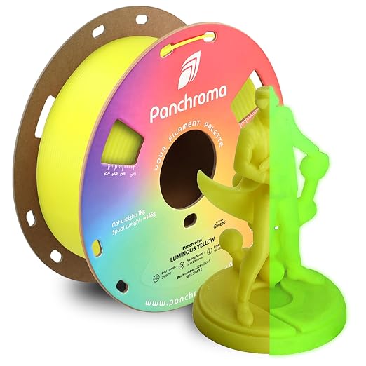 Polymaker Panchroma Luminous PLA Filament 1.75mm for 3D Printing, Yellow | Neatly Wound, Glow in the Dark PLA 1kg, Easy Print & Smooth Feeding, Compatible with Bambu Lab & Most 3D Printers