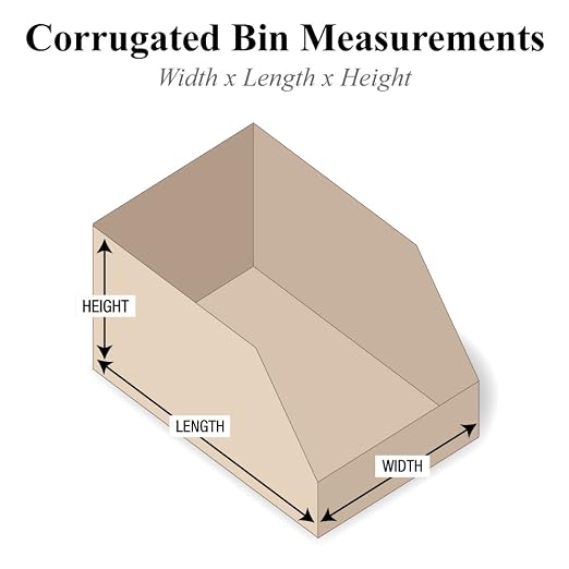 Partners Brand PBINEB123K Open Top Bin Boxes, 3" x 12" x 4-1/2", Kraft (Pack of 50)