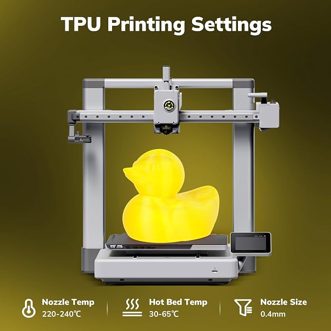 AMOLEN 95A TPU 3D Printer Filament, 1.75mm Glow in The Dark Yellow, Soft TPU Flexible 3D Printing Filament, Best with UV Lamps, 1kg Spool, Dimensional Accuracy +/- 0.02 mm, Fit Most 3D Printers