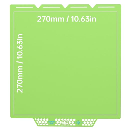 BIQU CryoGrip Pro Glacier Build Plate for Snap-Maker U1 3D Printer, Low Temperature Printing, Double-Sided Spring Steel Sheet, 276X301mm, Green