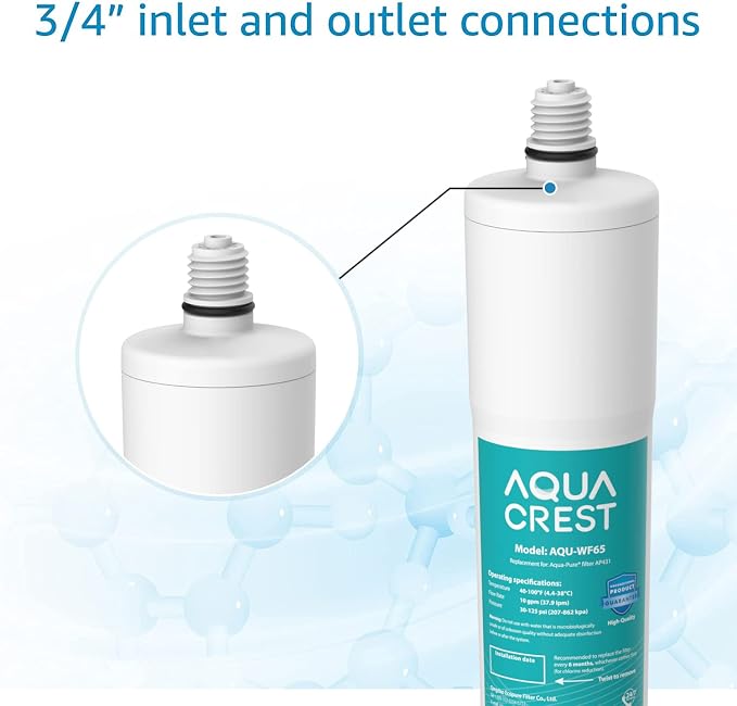 AQUA CREST AP431 AP430SS Whole House Scale Inhibitor Inline Water System and AP431 Replacement Cartridge, Bundle