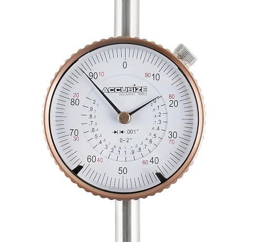 Accusize Industrial Tools 0-2'' by 0.001'' Dial Indicators, P900-S103 | 0-2" x 0.001", AGD2 Style, Lug Back