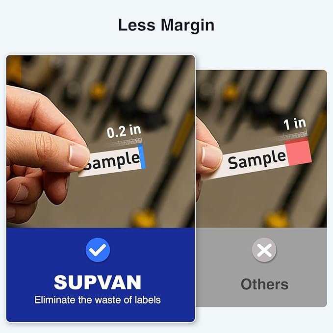 SUPVAN E12 Bluetooth Label Maker Machine, Support Keyboard & App with 30+ Fonts and 660+ Icons, Rechargeable Inkless Labeler for Office, Home, Kitchen, School, Organization, Black