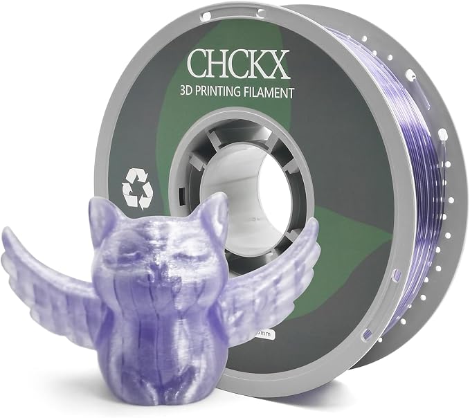 PETG Transparent 3D Printer Filament, Dimensional Accuracy +/- 0.03 mm, 1kg Spool(2.2lbs), 1.75 mm Fit for Most 3D Printers, Clear Purple