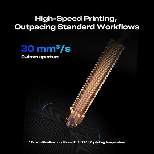 Creality K2 Plus Silicon Carbide Nozzle 0.4mm, High Wear Resistance & High Flow Nozzle for K2/K2 Pro/K2 Plus/Creality Hi 3D Printers, Swift Installation