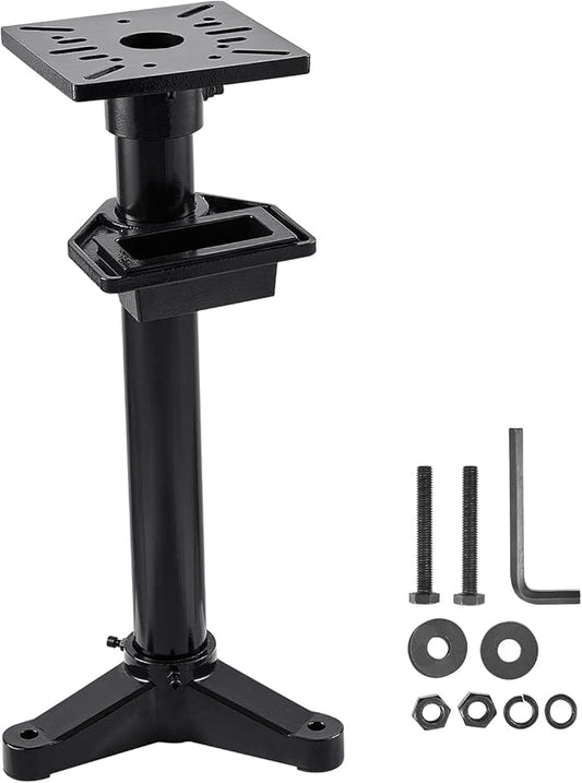 VEVOR Bench Grinder Stand, Heavy-Duty Bench Grinder and Vise Floor Pedestal with 10.6" x 10.6" Mounting Plate, Pre-Cut Mounting Slots & Water Pot, Compatible with Most Bench Grinders