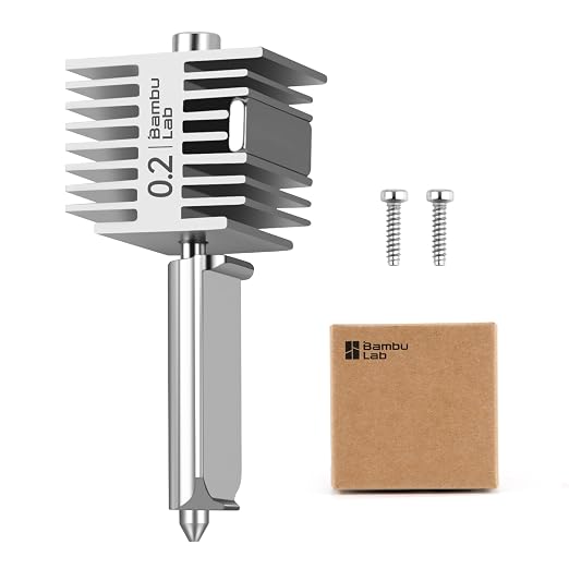 Bamboo Lab A1 Mini,A1 Stainless Steel Hotend Kit with 0.2mm Nozzle, All Metal Extruder Hot End, Heating Block Replacement, A2L Nozzle
