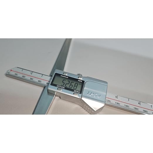 12" / 300mm Digital Depth Gauge with 6" Base, Stainless Steel Electronic Measuring Tool, IP54 Waterproof Depth Caliper for Grooves, Slots, Holes, CNC, Woodworking & Metalworking (Base Length: 6")
