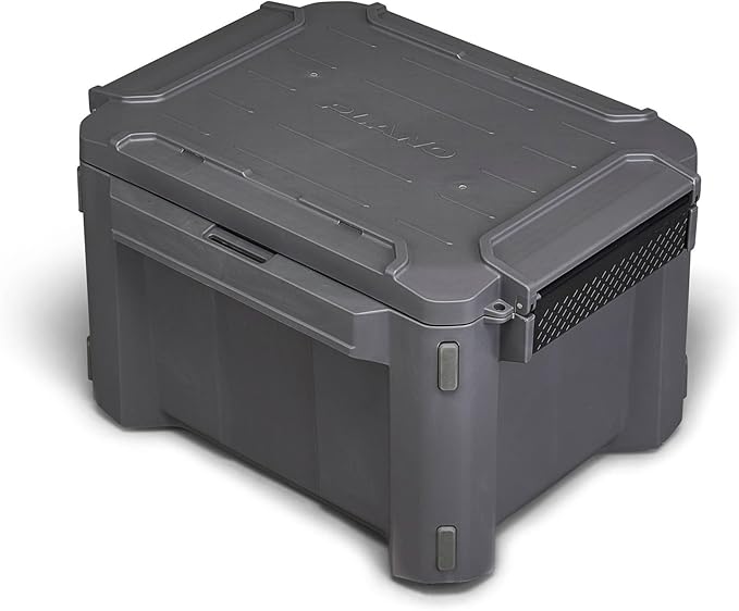 Plano GoNow Box, Waterproof Gear Storage, Heavy-Duty Outdoor Utility Container with Tray and Dividers for Tools and Accessories, Small, Charcoal