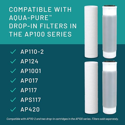 3M Aqua-Pure Stainless Steel Water Filter Housing SST2HB, Uses 2-High Standard Drop-in Water Filter Cartridges, Heavy Duty Construction, Built to Last