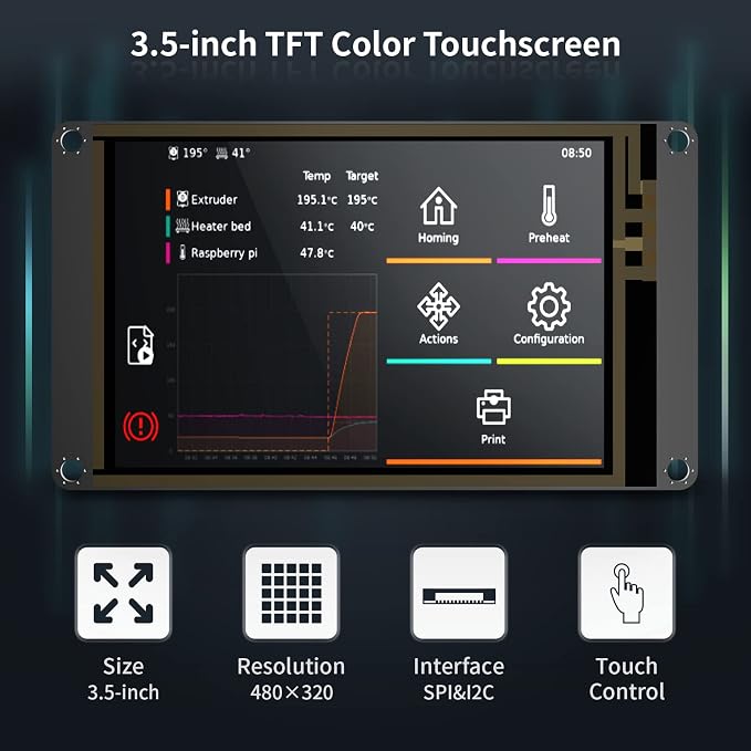 BIGTREETECH TFT35 SPI V2.1 Graphic Smart Display Compatible BTT Manta M8P/M4P/M5P, Manta E3EZ Control Board + CB1 Support Running Klipper Firmware DIY Upgrade 3D Printer