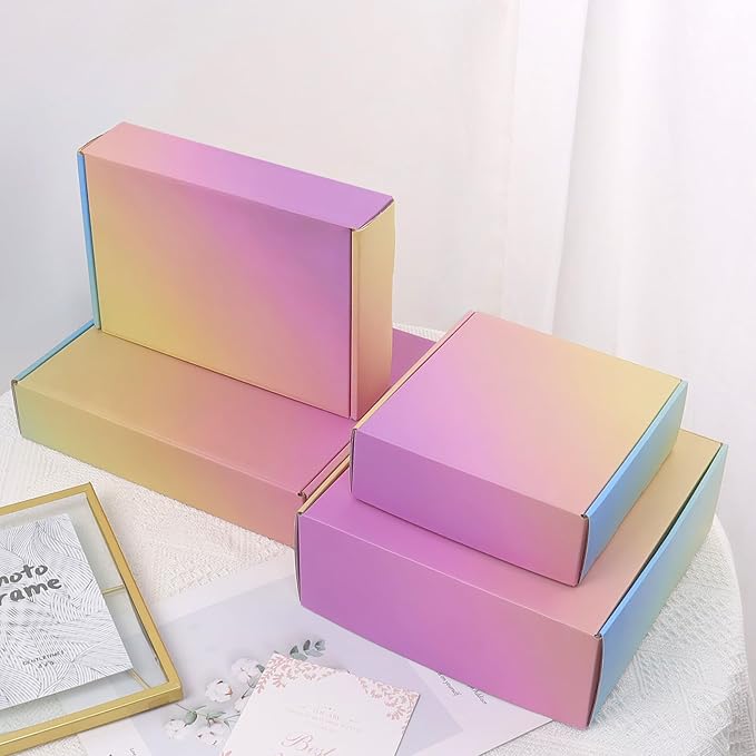 7x5x2 Shipping Boxes Small, 45 Pack Colorful Corrugated Cardboard Mailer Box for Small Business, Mailing, Packaging