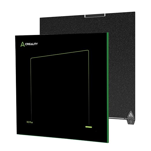 Creality K2 Plus Texture PEI Build Plate Kit, 3D Printer Heat and Wear Resistance Textured PEI Spring Steel Plateform with Wipe Nozzle Design for K2 Plus 370x370mm