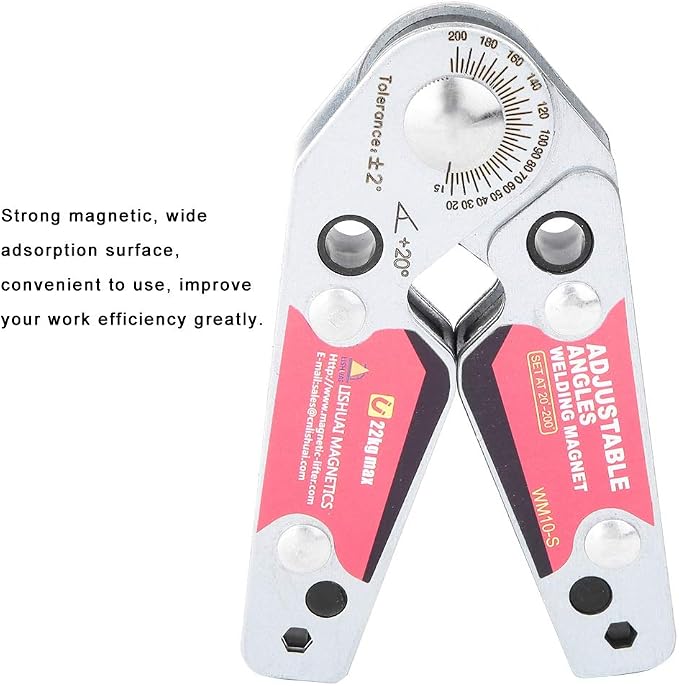 Adjustable Angle Welding Magnets with Wrench, 20-200 Degree Adjustable Angles Welding Magnetic Welding Clamp Holder, Welding Equipment