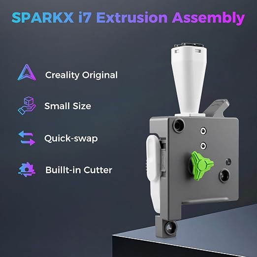 Creality Official SPARKX i7 Extruder, Original i7 Combo Extrusion Assembly with Quick-Swap Extruder Lever, 4-in-1 PTFE Adapter and Built-in Filament Cutter, 3D Printer Parts for Creality SPARKX i7