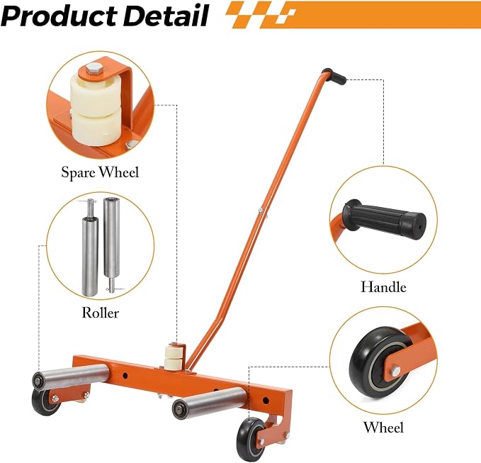 BEAMNOVA Heavy Duty Tire Dolly 330 LBS Tire Lifting Tool Wheel Dolly with Adjustable Roller Car Automotive Tire Moving Tool Cart Wheel Lift for Workshop, Garage