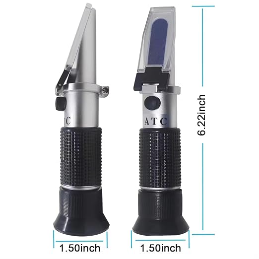 Generic Refractometer for Measuring Grape Wine Juice, which Measures The Sugar Content in The Original Grape Juice and predicts The Alcohol Level of The Wine. 0-40% Brix and 0-25% Dual Scale