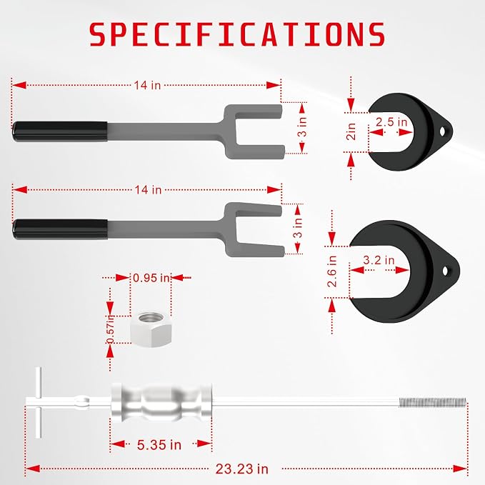 Universal CV Axle Removal Tool Set with Inner CV Axle Puller Tool and CV Joint Puller Propshaft Separator Tool and 3.75 inch CV Axle Shaft Puller Tool ﻿ (QP-CV-4-in-1)