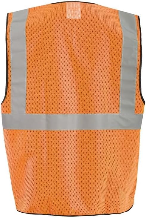 OccuNomix ANSI/ISEA 107-2020 Class 2 Type R Mesh Surveyor Vest - Reflective Safety Vest with Pockets, Dual Sizes (S/M-4X/5X)