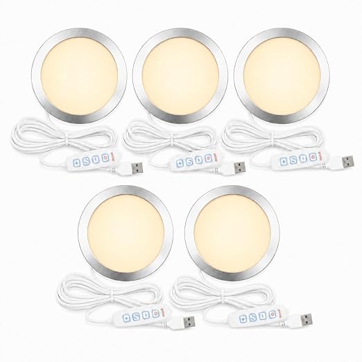 5PCS LED Lamp Kit 001 for Bambu Lab H2D/A1/A1mini/P1S/P1P, Makerworld & Anycubic 3D Printer DIY Lighting, Three Color Modes 3000K/4000K/6000K, 5V USB Powered, Model Printing Accessory