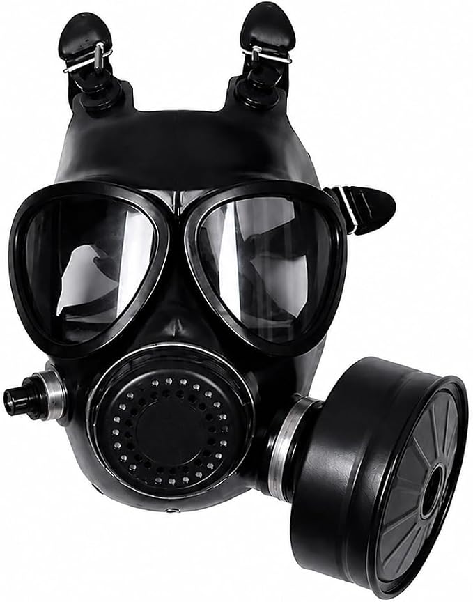 Full Face Respirator Mask with 40mm Filter – Anti-Fog Panoramic Lens, Soft Silicone Seal, Adjustable 5-Point Head Harness, Hydration Port Compatible, Full Face Protective Mask