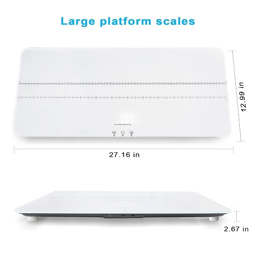UNIWEIGH Digital Pet Scale 220lbs x10g Accuracy for Dog/Cat Animal Scales | 3 Weighing Units/Tare/Hold Function,Baby Scale for Pets,Tempered Glass Material,USB charging,Large LED Platform Scale,white