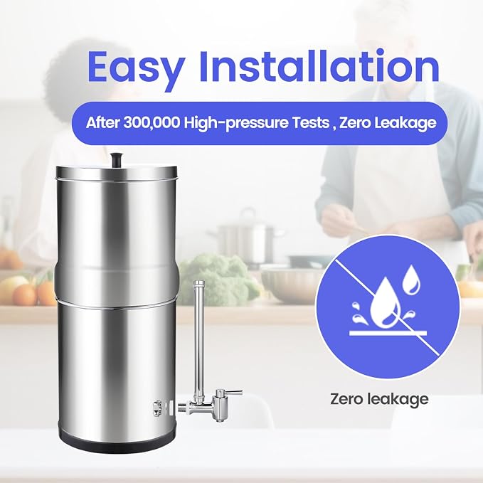 304 Stainless Steel Sight Glass Spigot, Clear View Water Level with Red Floating Ball, Durable Metal Material, Fits Universal Gravity Filter Systems