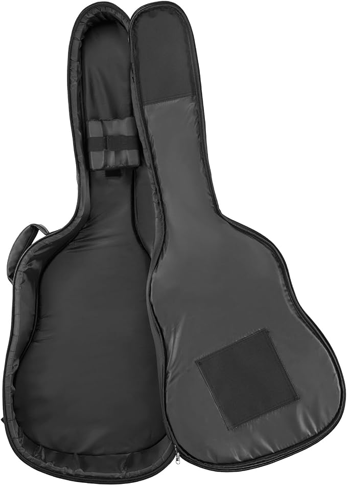 VEVOR Acoustic Guitar Hard Case, 47.1 Inch, Hard-Shell Protective Travel Carrying Case with Accessory Compartment, Foam Padding, Portable Handle, Shoulder Straps, for 41 Inch Acoustic Guitars, Black